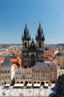View from the Town Hall tower to the Tyn Church