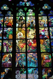 Colourful glass windows