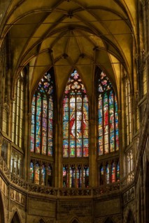 Coloured stained glass windows