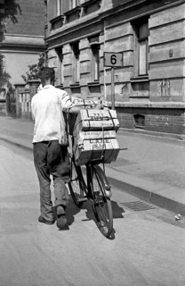 Cyclist with care packages