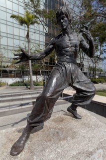 Bruce Lee in kung fu pose