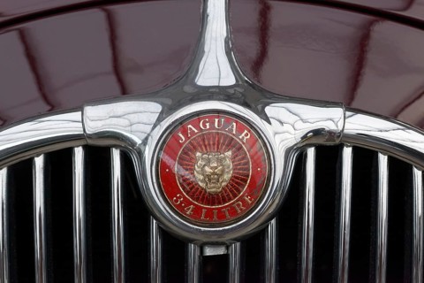 Emblem on radiator grill of 4 liter Jaguar 3