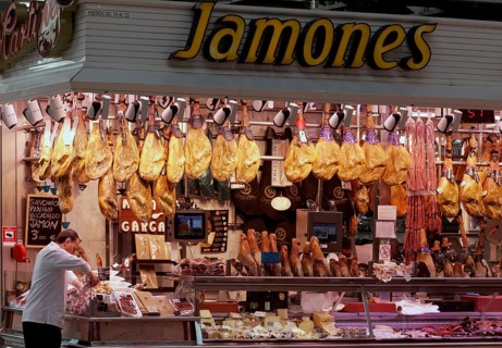 Spanish ham stall