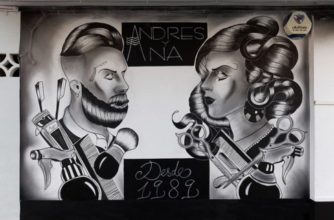 Graffiti at a hairdressing salon