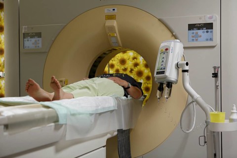Patient in the tube