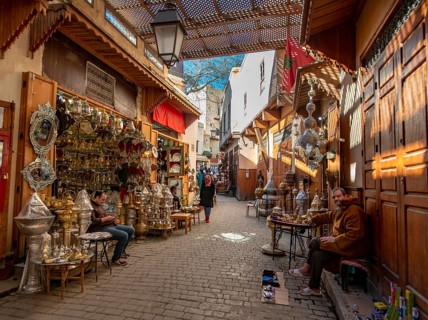 Shop with metal and copper goods