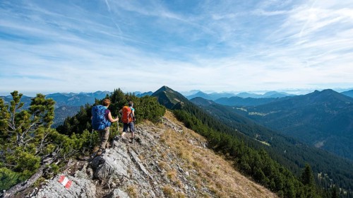 Hikers crossing the Blauberge mountains