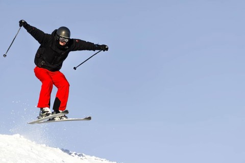 Skier jumping