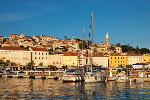 Sailboats in the port of Mali Losinj