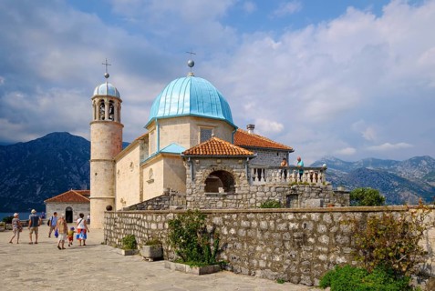 Pilgrimage church on the island of Maria of the Rock