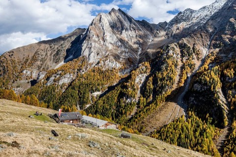 View during the climb to Saurussel in Laasertal above Laas in Vinschgau