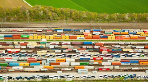 Containers at loading station