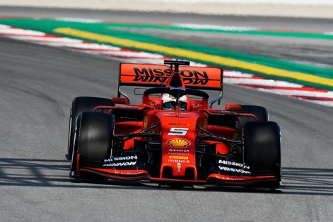 Racing car on racetrack