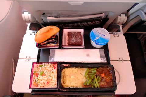 Board catering on folding table