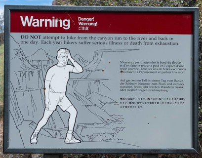 Warning Sign for hikers