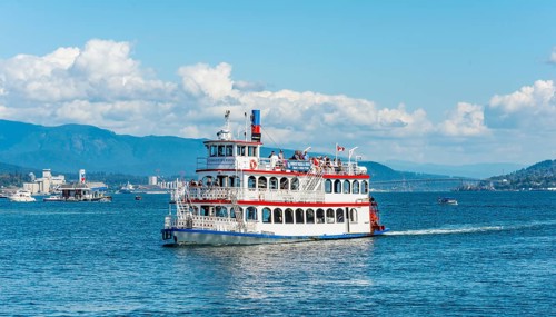 Historic paddle steamer as tourist boat
