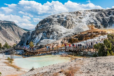 Tourists at Sinter Terraces