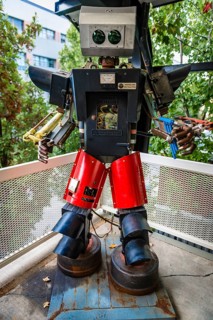 Robot Statue Monorail Man