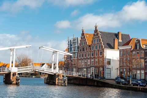 Drawbridge over river Binnen Spaarne
