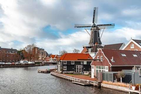 De Adriaan windmill on the river Spaarne