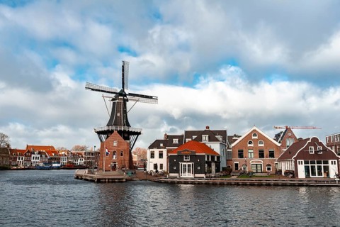 De Adriaan windmill on the river Spaarne