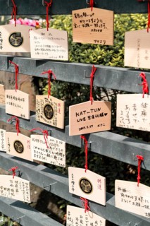 Wishes to deities on small wooden boards
