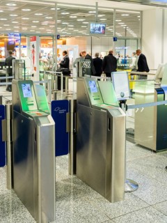 Admission gates in the departure area at the airport