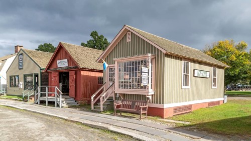 Historic houses in the open-air museum Mystic Seaport