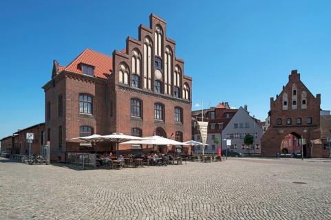 Old customs house with water gate in the Old Port