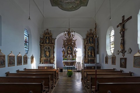 Church room with altar of the parish St. Martin
