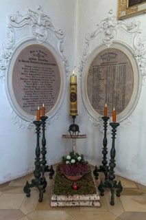 Memorial plaque of the fallen of both world wars