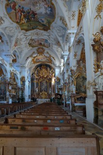 Interior of the monastery church Dietramszell