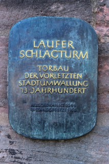 Information board at Laufer Schlagturm
