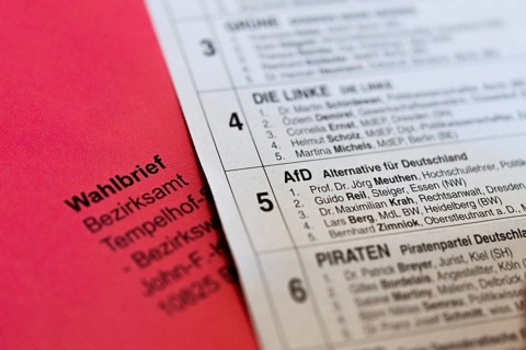 Ballot paper with ballot letter