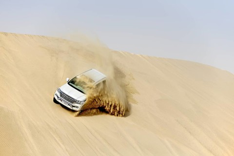 Jeep tour in the sandy desert
