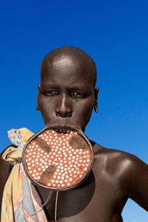 Woman with large lip plate