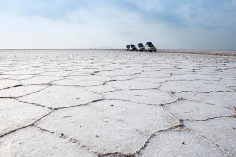 Jeep tour over dry Lake Karum