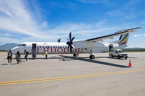 Passenger aircraft at airport