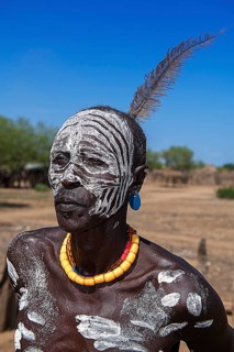 Man of the tribe of the Karo with face painting