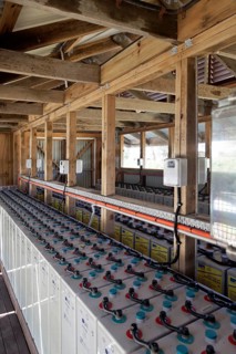 Batteries of large solar plant