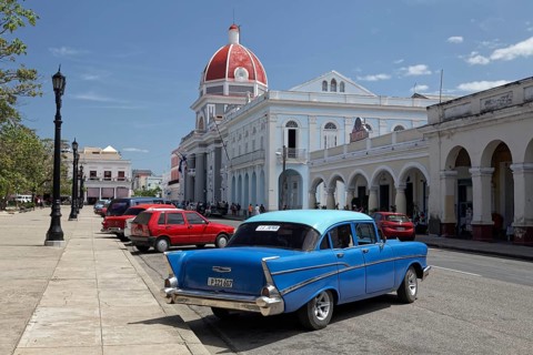 Vintage car Chevrolet Bel Air 1957 at Parque Jose Marti