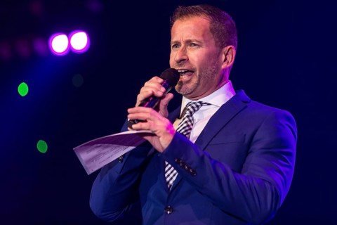 The Swiss pop singer and presenter Leonard live at the 16th Schlager Nacht in Lucerne