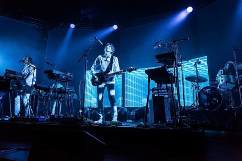 The French synth-pop band Air with guitarist Nicolas Godin and keyboarder Jean-Benoit Dunckel live at the Blue Balls Festival in Lucerne
