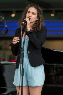 The Swiss dialect singer Milena live at the Blue Balls Festival Lucerne
