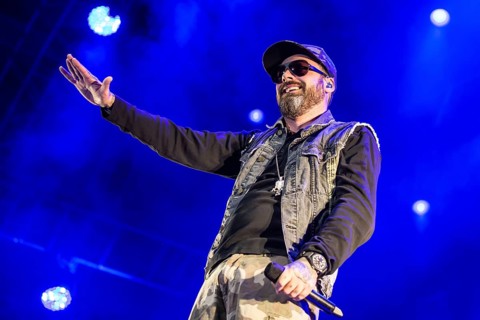 The German rapper and producer Paul Hartmut Wurdig alias Sido live at the 26th Heitere Open Air in Zofingen