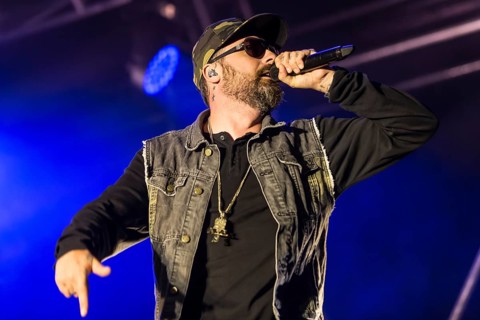 The German rapper and producer Paul Hartmut Wurdig alias Sido live at the 26th Heitere Open Air in Zofingen