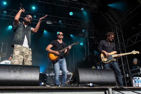 The swiss rapper and musician Marco Bliggensdorfer alias Bligg live at the 26th Heitere Open Air in Zofingen