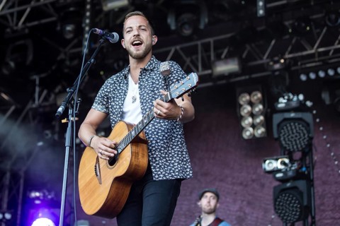 The British singer and musician James Morrison live at the 26th Heitere Open Air in Zofingen