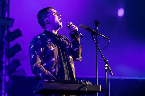 The British singer and songwriter Jamie Lidell live at the 25th Blue Balls Festival in Lucerne