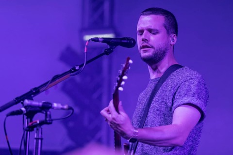 The English alternative rock band White Lies with frontman Harry McVeigh live at the 25th Blue Balls Festival in Lucerne